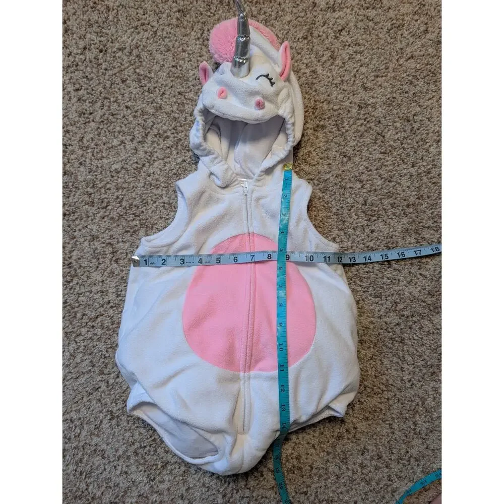 Carter's Baby Unicorn, Fleece Halloween Costume Vest Sleeveless White & Pink 12M